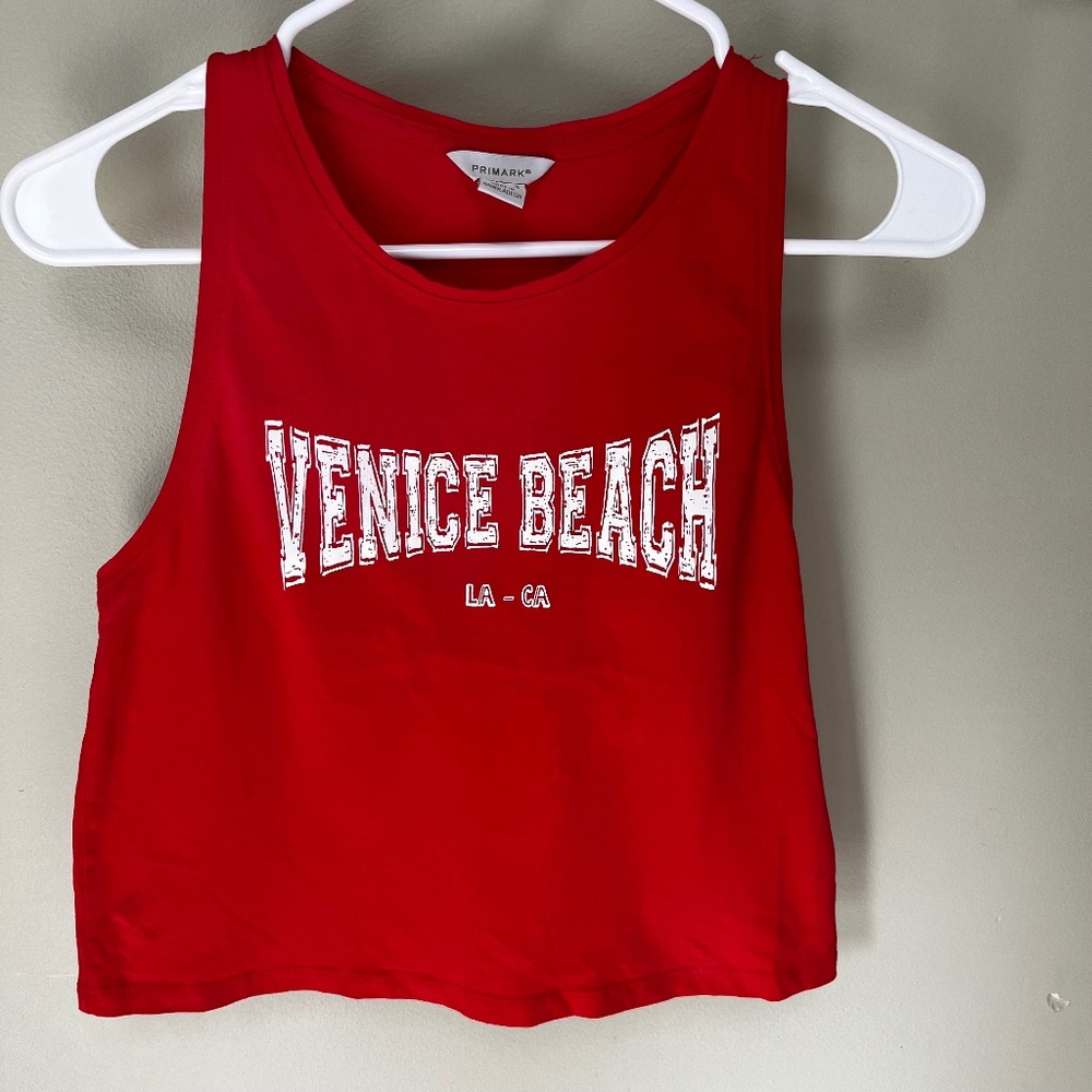 ♥️ Venice Beach Red Crop Tank/Size 6